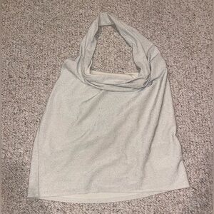 Express Sparkle Halter Top in Light Champagne